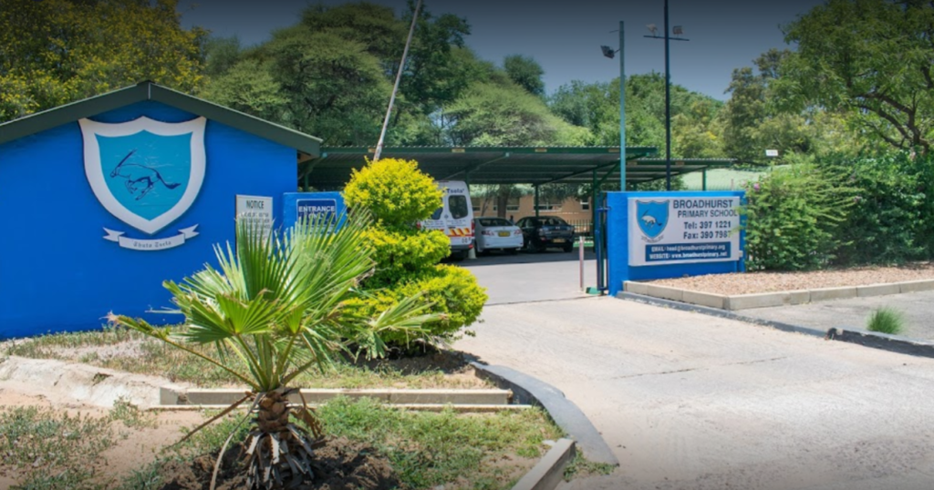 Broadhurst Primary School front gate, one of the leading private schools in Gaborone, Botswana